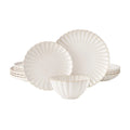 The Pioneer Woman Colette 12-Piece Stoneware Dinnerware Set, Cream